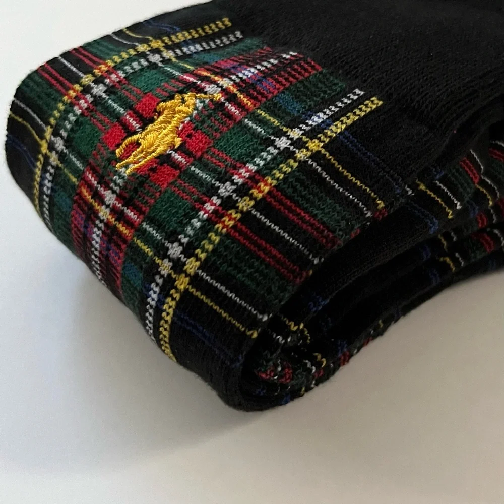 Ralph Lauren Plaid Black long Socks